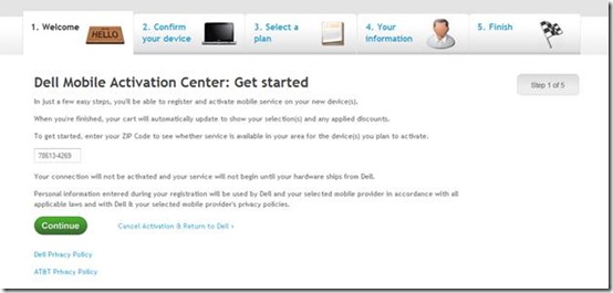 Dell Mobile Activation Center- Getting Started