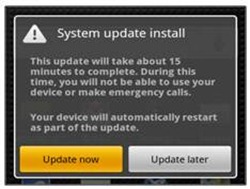 Dell Streak - System Update Install screen