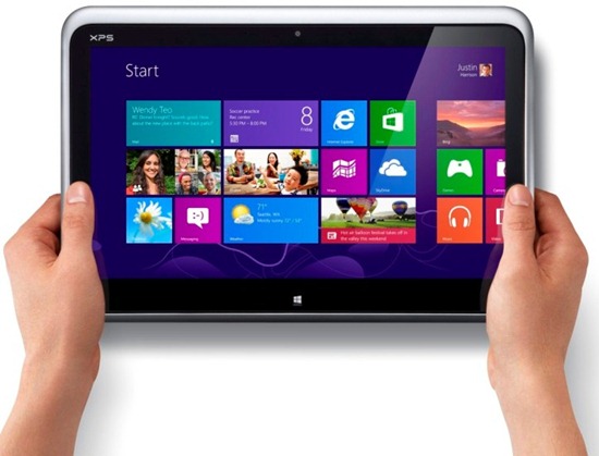 Dell XPS 12 convertible Ultrabook in tablet mode