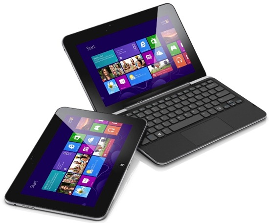 Dell XPS 10 Windows RT tablets with keyboard and without.