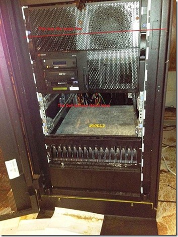 Davis & Warshow server rack after Hurricane Sandy
