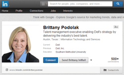 Screenshot of Brittnay Podolak LinkedIn Profile