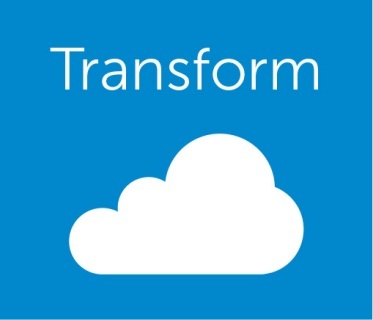The word Transform over an image of a cloud