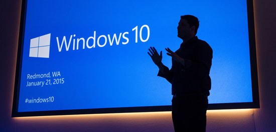  Terry Myerson Microsoft's Executive Vice President of Operating Systems speaking at their Windows 10 launch event