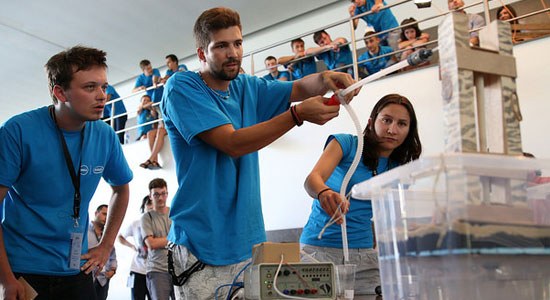 Student competitors at  European BEST Engineering Competition (EBEC) demonstrate their designs
