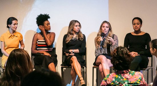 Photo of speaker panel at the Fashion Tech Brunch for Dell XPS Launch Events at Lightbox in NY