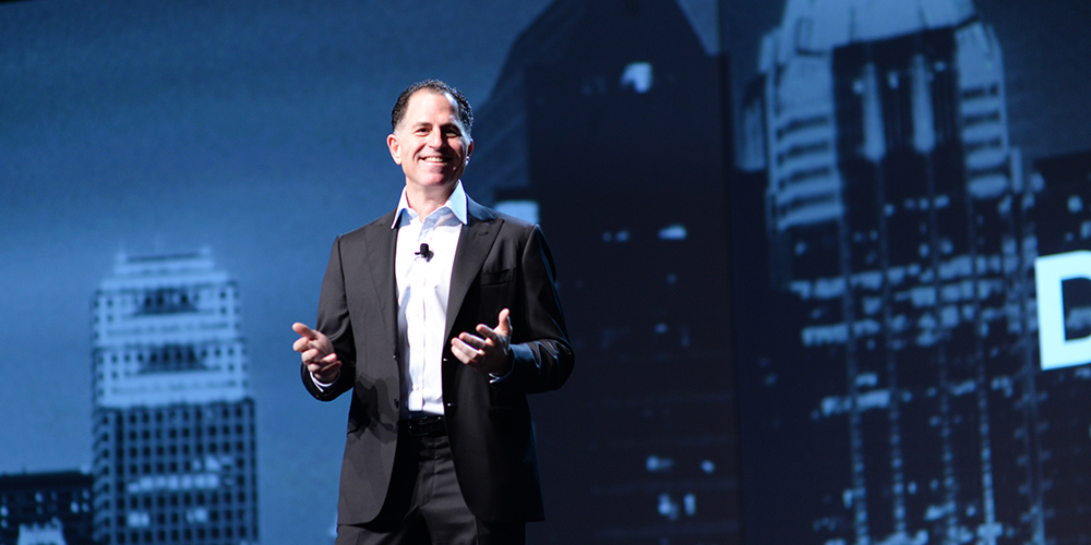 Michael Dell speaking at Dell EMC World in 2016